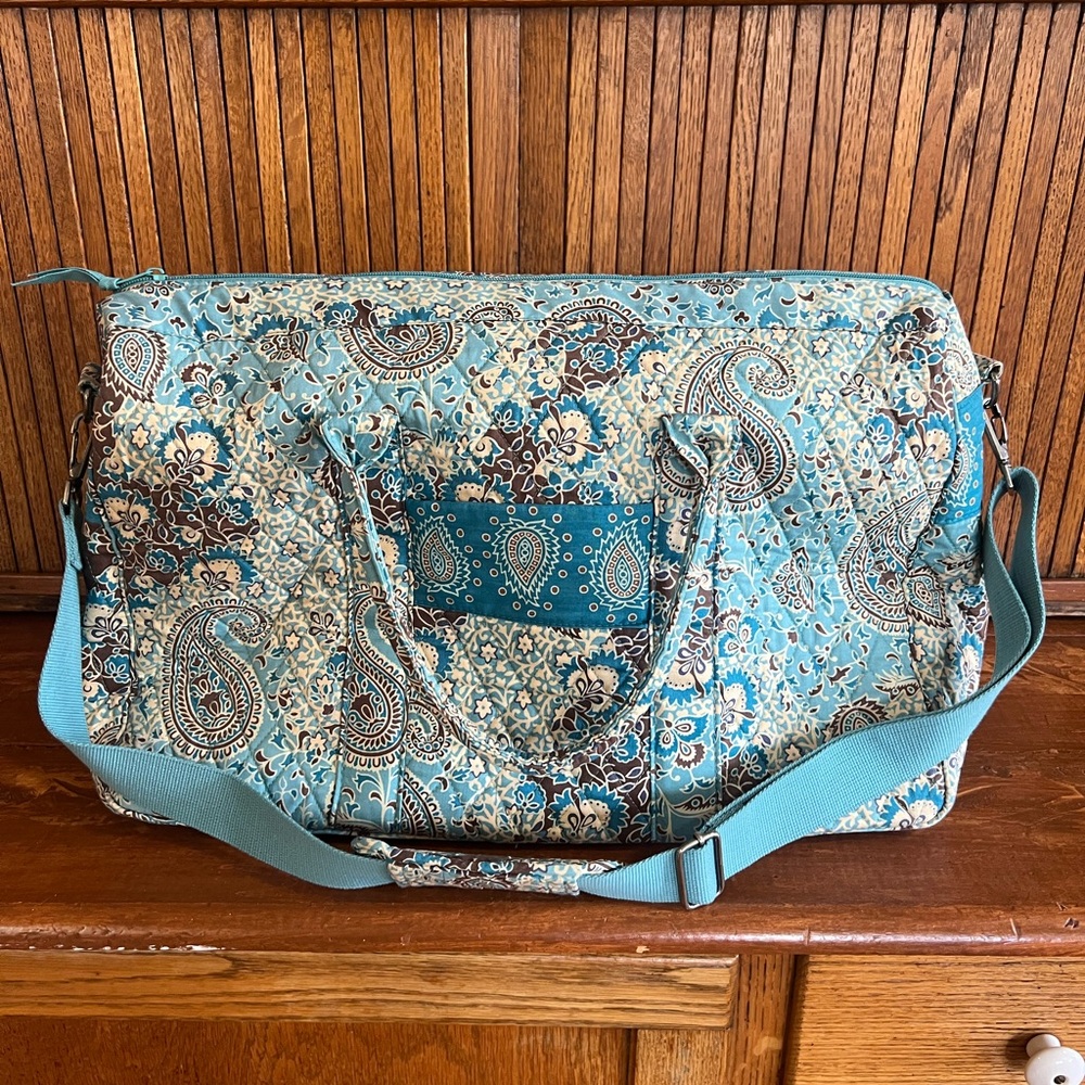 Lemon hill duffel bag carryon blue brown paisley overnight bag